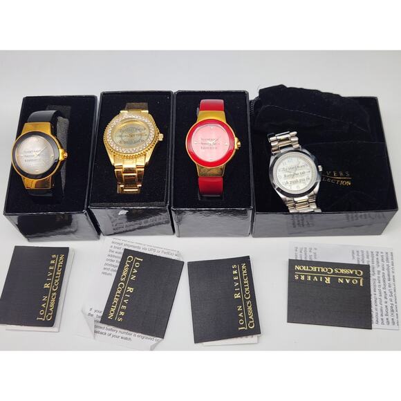 LOT OF 4 JOAN RIVERS Classic Collection Watches W/box NOS - Picture 1 of 9